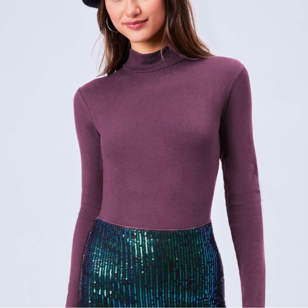 NWT: Burgundy turtleneck bodysuitt, 1X